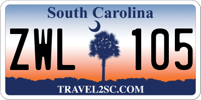 SC license plate ZWL105