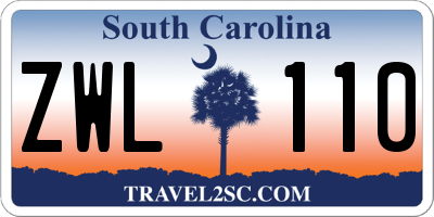 SC license plate ZWL110