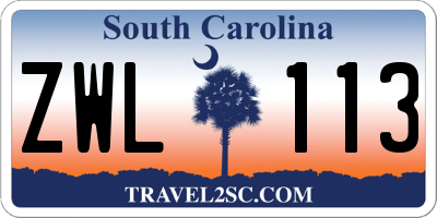 SC license plate ZWL113