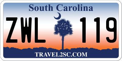 SC license plate ZWL119