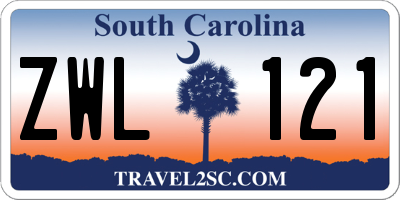 SC license plate ZWL121