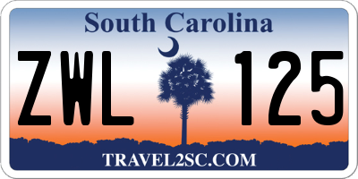 SC license plate ZWL125