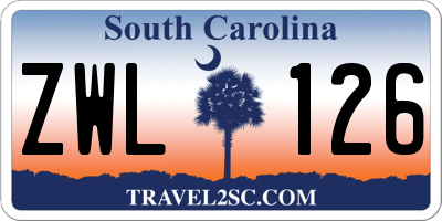 SC license plate ZWL126