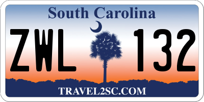 SC license plate ZWL132