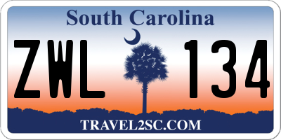 SC license plate ZWL134