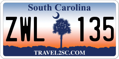SC license plate ZWL135