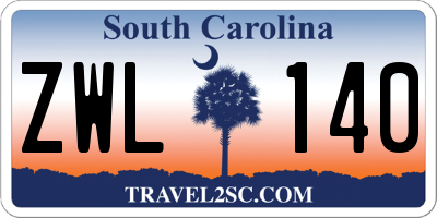 SC license plate ZWL140