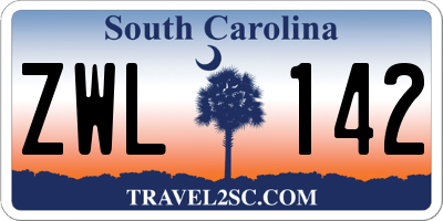 SC license plate ZWL142