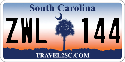 SC license plate ZWL144