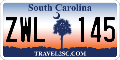 SC license plate ZWL145