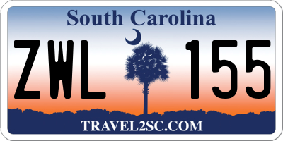 SC license plate ZWL155