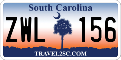 SC license plate ZWL156