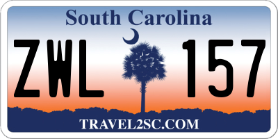 SC license plate ZWL157