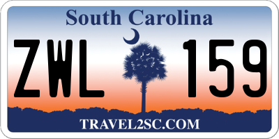 SC license plate ZWL159