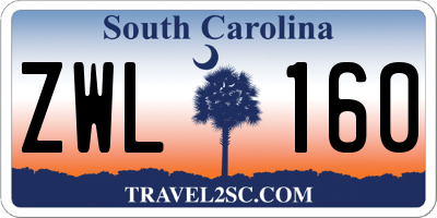 SC license plate ZWL160