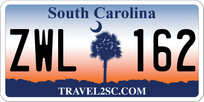 SC license plate ZWL162
