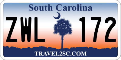 SC license plate ZWL172