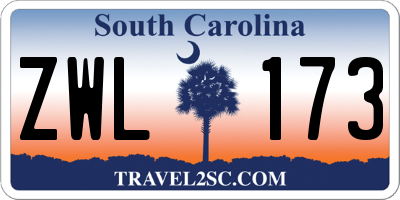 SC license plate ZWL173