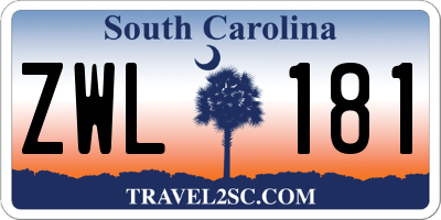 SC license plate ZWL181