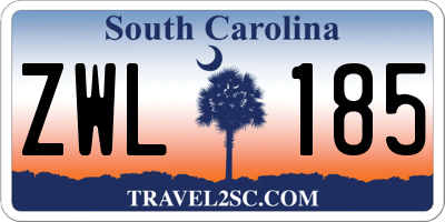 SC license plate ZWL185