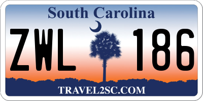SC license plate ZWL186