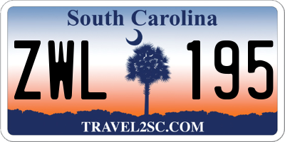 SC license plate ZWL195