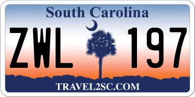 SC license plate ZWL197
