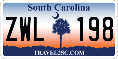 SC license plate ZWL198