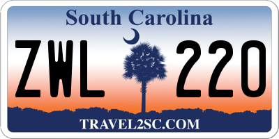 SC license plate ZWL220