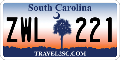 SC license plate ZWL221