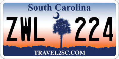 SC license plate ZWL224