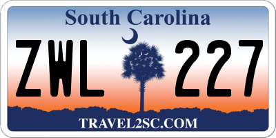 SC license plate ZWL227