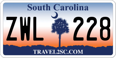 SC license plate ZWL228