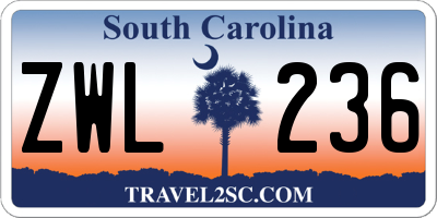 SC license plate ZWL236