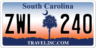 SC license plate ZWL240