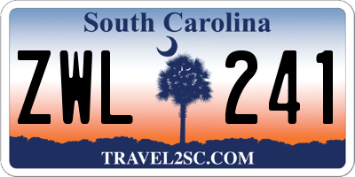 SC license plate ZWL241