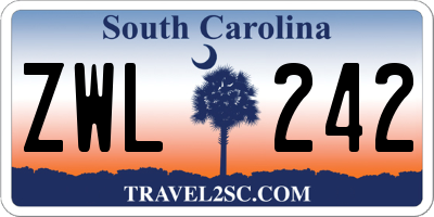 SC license plate ZWL242