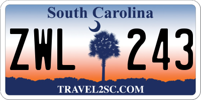 SC license plate ZWL243
