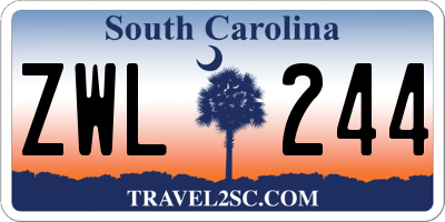 SC license plate ZWL244