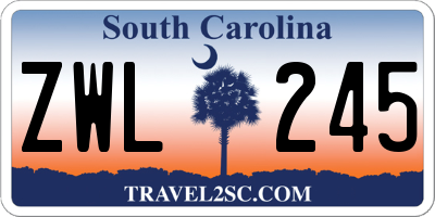 SC license plate ZWL245