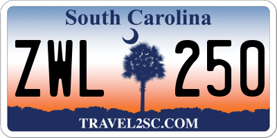 SC license plate ZWL250