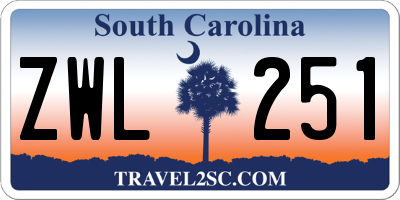 SC license plate ZWL251