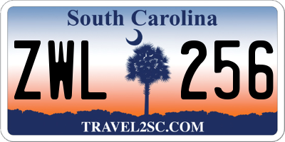 SC license plate ZWL256