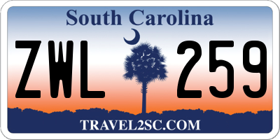 SC license plate ZWL259