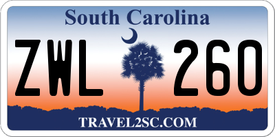 SC license plate ZWL260