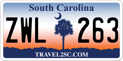 SC license plate ZWL263