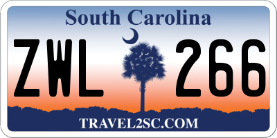 SC license plate ZWL266