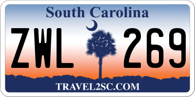 SC license plate ZWL269