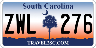 SC license plate ZWL276