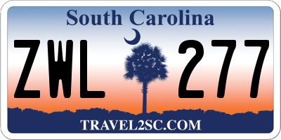 SC license plate ZWL277